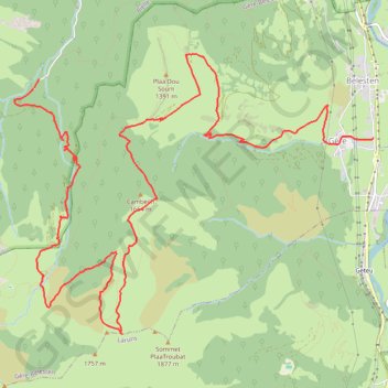 Itinéraire Pic de Gerbe, distance, dénivelé, altitude, carte, profil, trace GPS