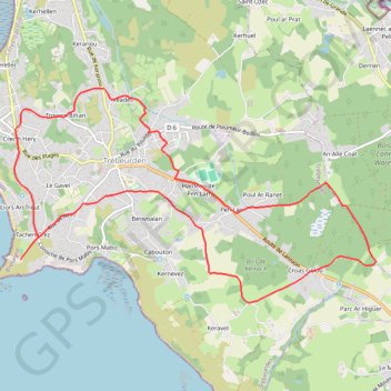 Itinéraire Circuit de découverte de Trébeurden, distance, dénivelé, altitude, carte, profil, trace GPS