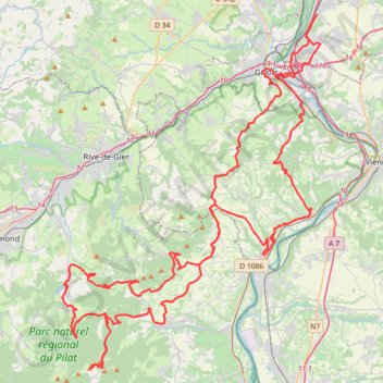 Itinéraire d+, distance, dénivelé, altitude, carte, profil, trace GPS