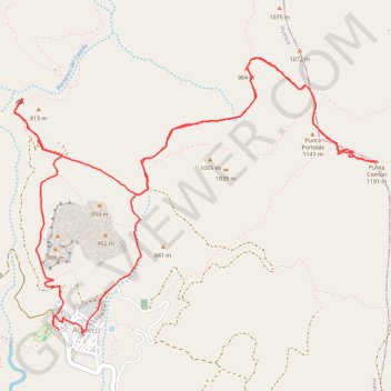 Itinéraire Tour Aguerro et Punta Comun: 09 MARS 2017 09:12, distance, dénivelé, altitude, carte, profil, trace GPS