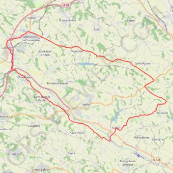 Itinéraire Garidech, distance, dénivelé, altitude, carte, profil, trace GPS