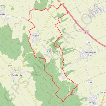 Itinéraire Torvilliers - Montaigu, distance, dénivelé, altitude, carte, profil, trace GPS