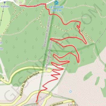 Itinéraire Du mont Serein au mont Ventoux, distance, dénivelé, altitude, carte, profil, trace GPS