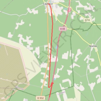 Itinéraire Compostelle - Voie de Vézelay en Gironde - Captieux - Le Poteau (CG), distance, dénivelé, altitude, carte, profil, trace GPS