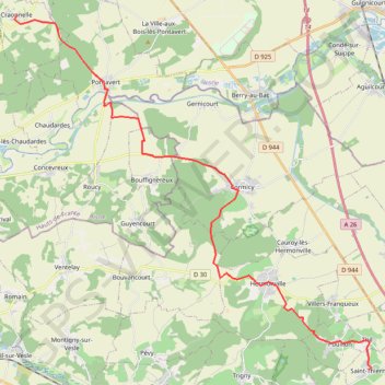 Itinéraire De Craonnelle à Saint-Thierry, distance, dénivelé, altitude, carte, profil, trace GPS