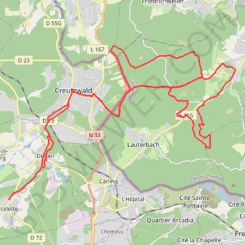 Itinéraire À la découverte du Warndt, distance, dénivelé, altitude, carte, profil, trace GPS