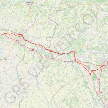 Itinéraire 🚴 Trace de Sérignac-sur-Garonne a Montauban par le canal de la Garonne, distance, dénivelé, altitude, carte, profil, trace GPS