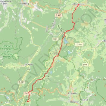 Itinéraire Bonhomme - trois Fours, distance, dénivelé, altitude, carte, profil, trace GPS
