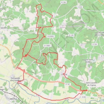 Itinéraire Randonnée VTT autour de Dompierre-sur-Charente, distance, dénivelé, altitude, carte, profil, trace GPS