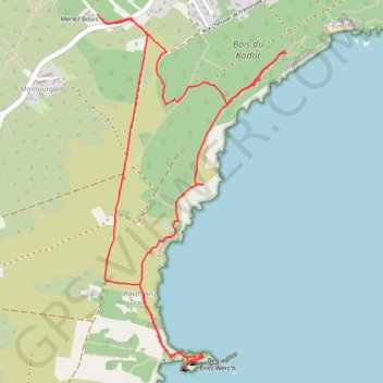 Itinéraire Morgat - Pointe de St-Hernot, distance, dénivelé, altitude, carte, profil, trace GPS