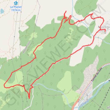 Itinéraire Montgirod sentier de l'eau Nays, distance, dénivelé, altitude, carte, profil, trace GPS
