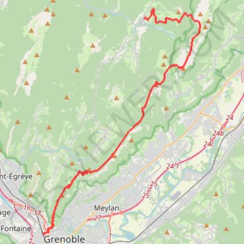 Itinéraire Saint pierre grenoble, distance, dénivelé, altitude, carte, profil, trace GPS