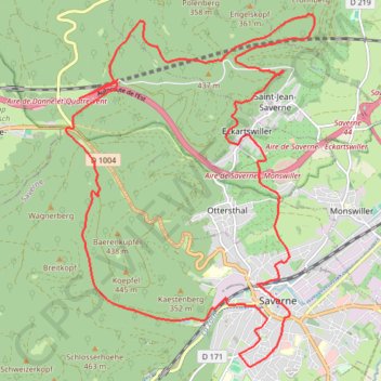 Itinéraire Saverne - Mont Saint Michel, distance, dénivelé, altitude, carte, profil, trace GPS
