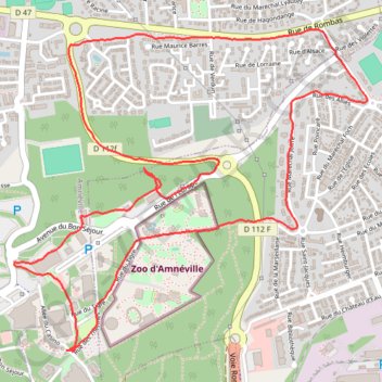 Itinéraire Amnéville, distance, dénivelé, altitude, carte, profil, trace GPS