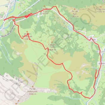 Itinéraire Tour du Val d'Azun, distance, dénivelé, altitude, carte, profil, trace GPS