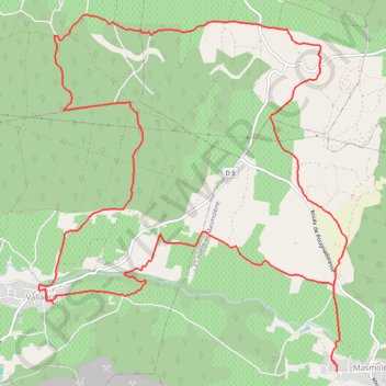 Itinéraire De Masmolène à Vallabrix, distance, dénivelé, altitude, carte, profil, trace GPS
