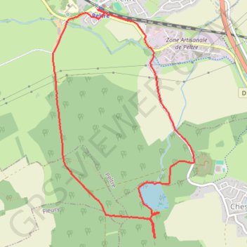 Itinéraire Peltre-gare_Chesny,7,5km, distance, dénivelé, altitude, carte, profil, trace GPS