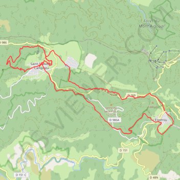 Itinéraire Circuit entre l'Espérou et Camprieu, distance, dénivelé, altitude, carte, profil, trace GPS