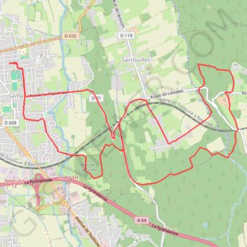 Itinéraire Huit de Sarouilles - Séméac, distance, dénivelé, altitude, carte, profil, trace GPS