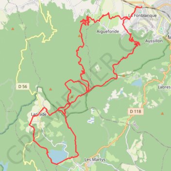 Itinéraire Le lac de Laprade de Saint-Alby, distance, dénivelé, altitude, carte, profil, trace GPS