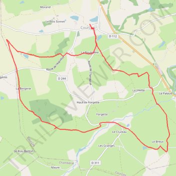 Itinéraire Courçais 13Km Fait le 9 mars 2021, distance, dénivelé, altitude, carte, profil, trace GPS