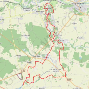 Itinéraire La Ronde de Brie - Lumigny, distance, dénivelé, altitude, carte, profil, trace GPS