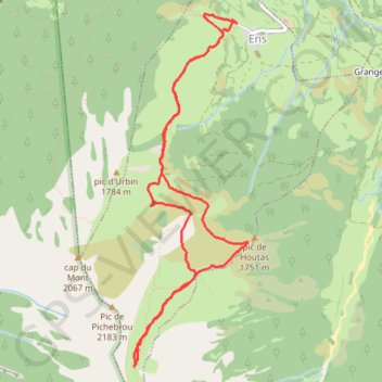 Itinéraire Saint Lary Guchan Ens Cap de Laubère, distance, dénivelé, altitude, carte, profil, trace GPS