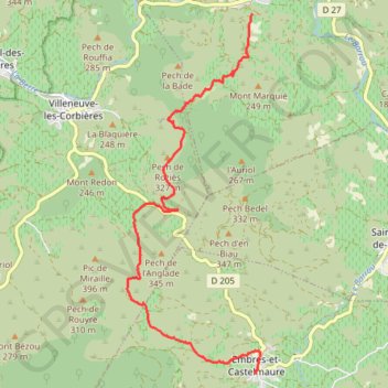 Itinéraire Durban-Corbières Randonnée, distance, dénivelé, altitude, carte, profil, trace GPS