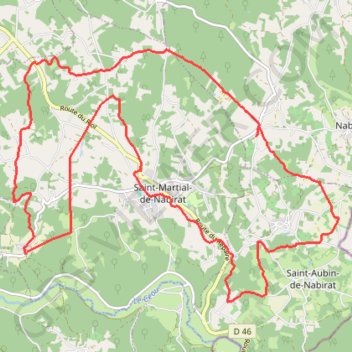 Itinéraire Saint Martial de Nabirat, distance, dénivelé, altitude, carte, profil, trace GPS