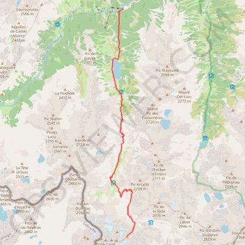 Itinéraire Petit Vignemale par la vallée de Gaube, distance, dénivelé, altitude, carte, profil, trace GPS