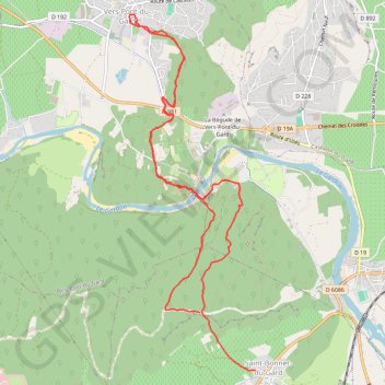 Itinéraire Le pont du gard - Saint bonnet du gard (30), distance, dénivelé, altitude, carte, profil, trace GPS