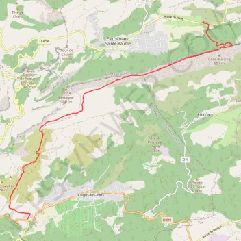 Itinéraire Chemin de la Sainte Baume 20ème tronçon.De l'Hostellerie de la Sainte Baume au col de l'ange, distance, dénivelé, altitude, carte, profil, trace GPS