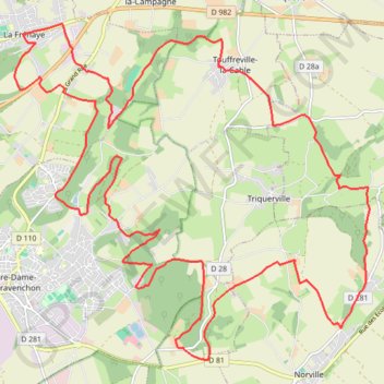 Itinéraire Gravenchon - Triquerville, distance, dénivelé, altitude, carte, profil, trace GPS