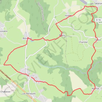 Itinéraire Randonnée en boucle depuis Pouzol, distance, dénivelé, altitude, carte, profil, trace GPS