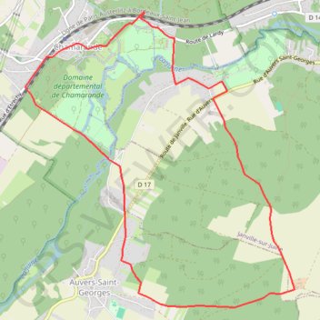 Itinéraire Chamarande boucle Auvers Saint Georges, distance, dénivelé, altitude, carte, profil, trace GPS