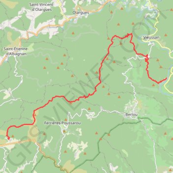 Itinéraire Grande Traversée de l'Hérault - itinéraire Sud - de Ceps à Rodomouls, distance, dénivelé, altitude, carte, profil, trace GPS