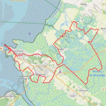 Itinéraire Boucefranc 60 kms, distance, dénivelé, altitude, carte, profil, trace GPS