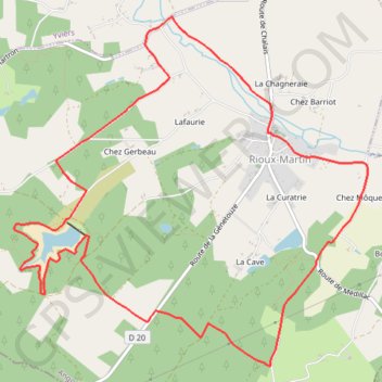 Itinéraire Circuit de Rioux - Martin, distance, dénivelé, altitude, carte, profil, trace GPS