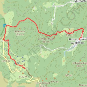 Itinéraire Rimbach - Auberge du Grand Ballon, distance, dénivelé, altitude, carte, profil, trace GPS