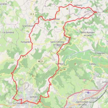 Itinéraire De La Talaudière à Saint-Appollinaire, distance, dénivelé, altitude, carte, profil, trace GPS
