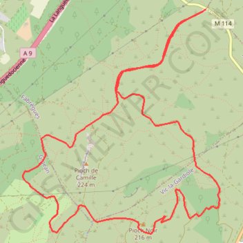 Itinéraire Vues depuis la Gardiole, distance, dénivelé, altitude, carte, profil, trace GPS