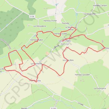 Itinéraire Theurthéville-Bocage (50630), distance, dénivelé, altitude, carte, profil, trace GPS