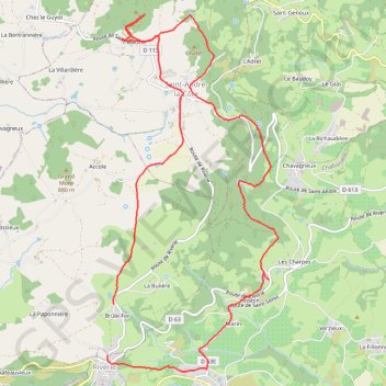 Itinéraire Riverie Saint André la Cote, distance, dénivelé, altitude, carte, profil, trace GPS