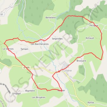 Itinéraire La Tuilière, distance, dénivelé, altitude, carte, profil, trace GPS