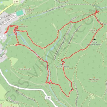 Itinéraire Le sentier des grottes au départ de Lemberg, distance, dénivelé, altitude, carte, profil, trace GPS