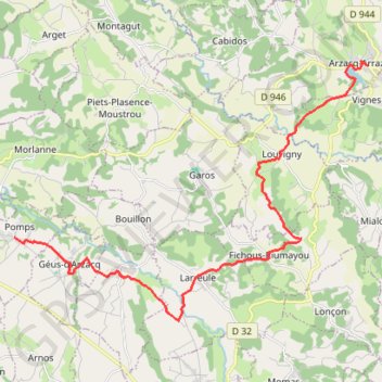 Itinéraire GR65 sept 2023 J3, distance, dénivelé, altitude, carte, profil, trace GPS