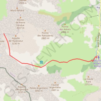 Itinéraire Col de Petit Jean, distance, dénivelé, altitude, carte, profil, trace GPS