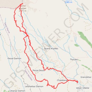 Itinéraire Punta Leissè di Vertosan, distance, dénivelé, altitude, carte, profil, trace GPS