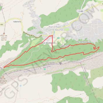 Itinéraire La Brasque - Le Plan d'Aups Ste Baume (83) - C2R, distance, dénivelé, altitude, carte, profil, trace GPS