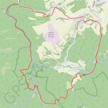Itinéraire Superbe rando le long de la lesse, distance, dénivelé, altitude, carte, profil, trace GPS
